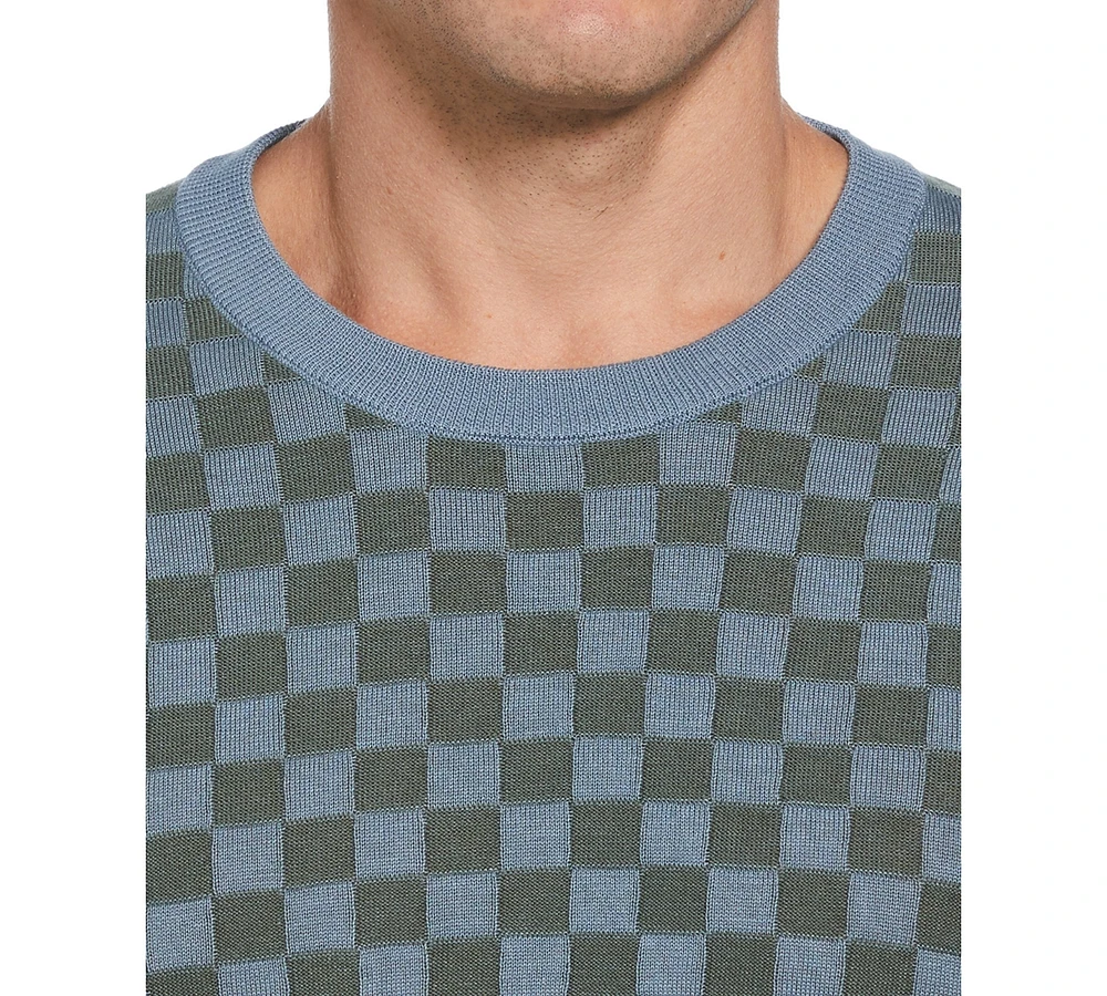 Perry Ellis Men's Short Sleeve Geo Pattern Sweater