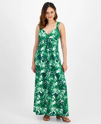 Jamie & Layla Petite Printed Twist-Front Maxi Dress