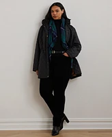 Lauren Ralph Plus Hooded Quilted Anorak Coat