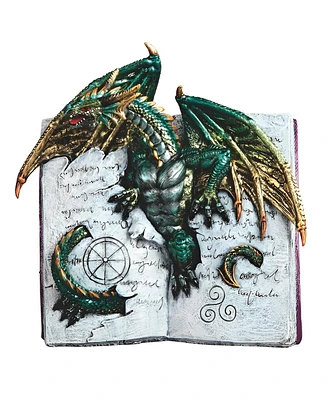 Fc Design 8.25"H Green Dragon of Open Books Figurine Decoration Home Decor Perfect Gift for House Warming, Holidays and Birthdays