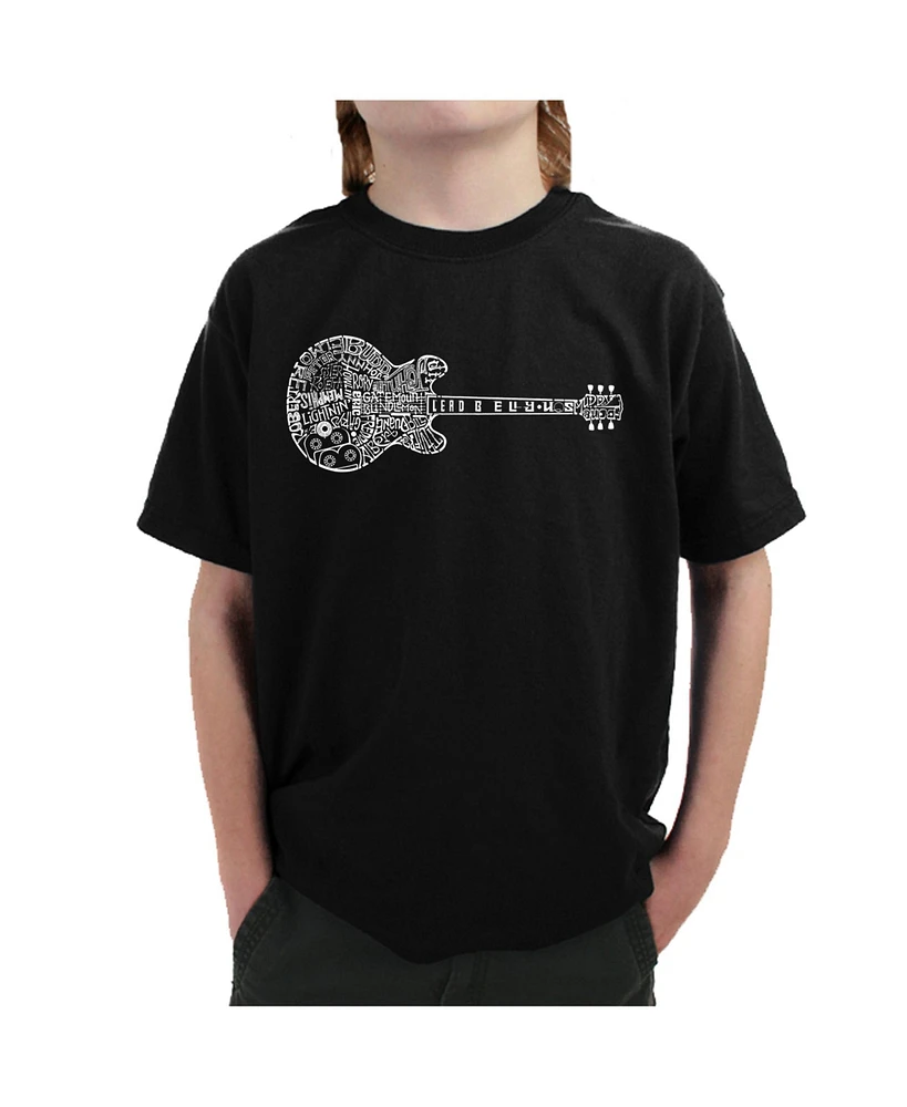 La Pop Art Boys Word Art T-shirt - Blues Legends