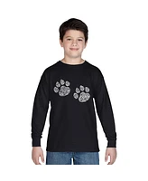 La Pop Art Boys Word Art Long Sleeve - Meow Cat Prints