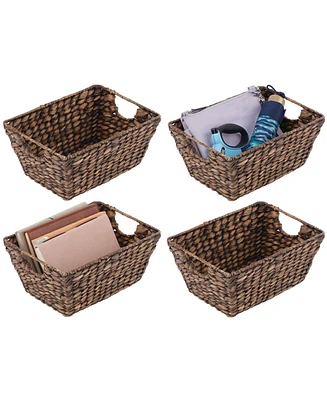 mDesign Hyacinth Home Storage Basket for Cube Furniture, 4 Pack