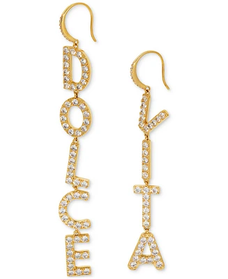 Ajoa by Nadri 18k Gold-Plated Pave "Dolce Vita" Linear Drop Earrings