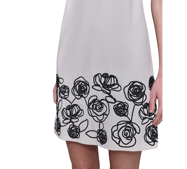 Karl Lagerfeld Paris Women's Floral-Trim Square-Neck Dress | Dulles Town  Center