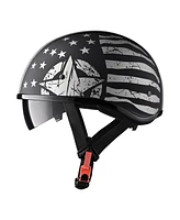 Ahr Half Face Motorcycle Helmet Sun Visor Dot Approved Bike Chopper Cruiser