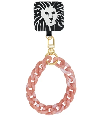 Anne Klein Women's Pink Plastic Acetate Chain Link Wrist Strap designed for iPhone