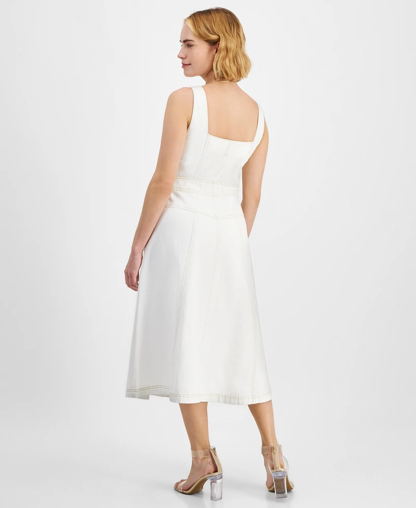 I.n.c. International Concepts Petite Zippered-Front Denim Dress, Created for Macy's