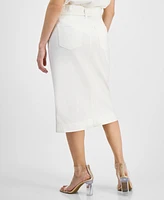 I.n.c. International Concepts Petite Denim Midi Skirt, Created for Macy's