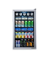 Newair 126 Can Freestanding Beverage Fridge in Stainless Steel with Adjustable Shelves