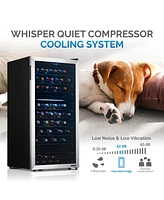 Newair Freestanding Bottle Dual Zone Compressor Wine Fridge with Low-Vibration Ultra-Quiet Inverter Compressor