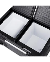 Newair 12V/24V Dc Portable 80 Qt. Electric Car Camping Cooler with 3 Battery Protection Modes, Dual Zone Fridge and Freezer, Reversible Doors and Lg C