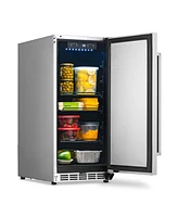 Newair 15" 3.2 Cu. Ft. Commercial Stainless Steel Built-in Beverage Refrigerator, Weatherproof and Outdoor Rated