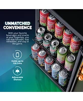 Newair Prismatic Series Can Beverage Refrigerator with Rgb HexaColor Led Lights, Gaming Fridge, Mini Fridge for Game Room