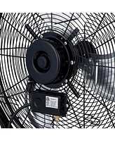 Newair 20" High Velocity Wall Mount Fan, Heavy Duty Waterproof Outdoor Fan, Adjustable Tilt and 3 Speeds up to 4650 Cfm, Pull Chain Switch | Wall Fan