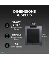 Luma Comfort Shadow Series Wine Cooler Refrigerator 16 Bottle, Freestanding Mirrored Wine Fridge with Double-Layer Tempered Glass Door & Compressor Co