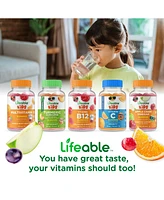 Lifeable Vitamin B Complex 5,000 mcg w/ Vitamin C for Kids Gummies - Energy, Nervous System - Great Tasting Dietary Supplement Vitamins - 60 Gummies