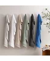 Aegean Eco-Friendly Recycled Turkish Bath Towels (2 Pack), 30x60, 600 Gsm, Solid Color with Weft Woven Stripe Dobby, 50% Recycled, Long-Staple Rin
