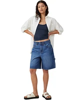 Cotton On Women's Super Baggy Carpenter Denim Jort