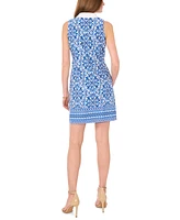 Msk Women's Printed Collared Shift Dress