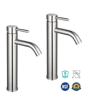 Aquaterior Single Handle Tall Vessel Faucet Bathroom Vanity Tap 2 Packs - Assorted Pre