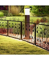 Slickblue Decorative Garden Fence with 8 Panels Animal Barrier-Black