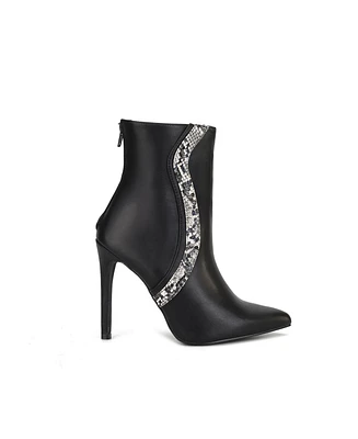 Mkf Collection Celeste Snake Embossed high Heels Ankle Boot by Mia K