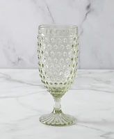 Martha Stewart Chauncey Hobnail Handmade Glass Goblet
