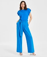 Bar Iii Women's Paperbag-Waist Wide-Leg Pants, Created for Macy's