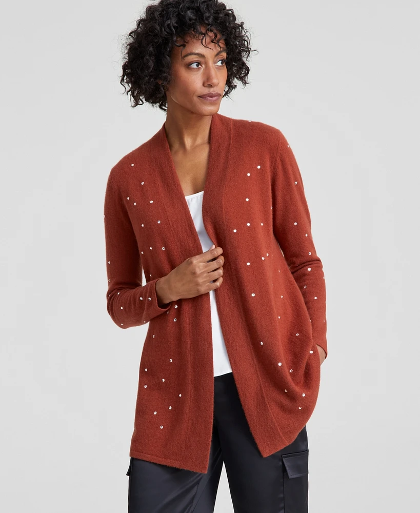 Charter Club Women's Embellished Long-Sleeve 100% Cashmere Duster, Created for Macy's