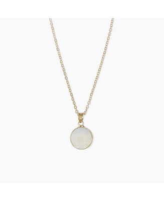 sanctuaire Round Opalite Pendant Necklace Gold