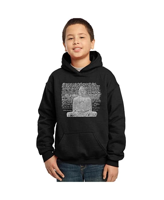La Pop Art Boys Word Art Hooded Sweatshirt - Zen Buddha