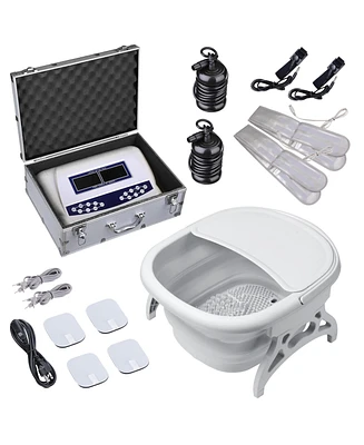 Yescom Dual User Ionic Detox Foot Spa Machine Tub Kit with Arrays Infrared Belts Home
