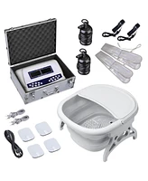 Yescom Dual User Ionic Detox Foot Spa Machine Tub Kit with Arrays Infrared Belts Home