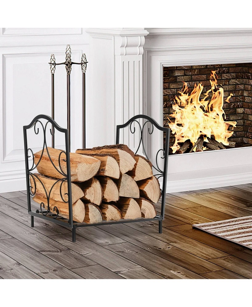 Slickblue Heavy-Duty Steel Firewood Log Rack