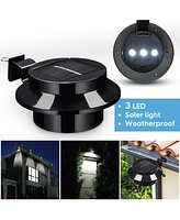 Yescom Led Solar Gutter Outdoor Wall Light Security Waterproof Garden Yard Pathway Stair Black 6 Pack
