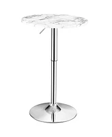 Slickblue 360° Swivel Cocktail Pub Table with Sliver Leg and Base