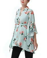 kimi + kai Maternity Belted Nursing Shirt