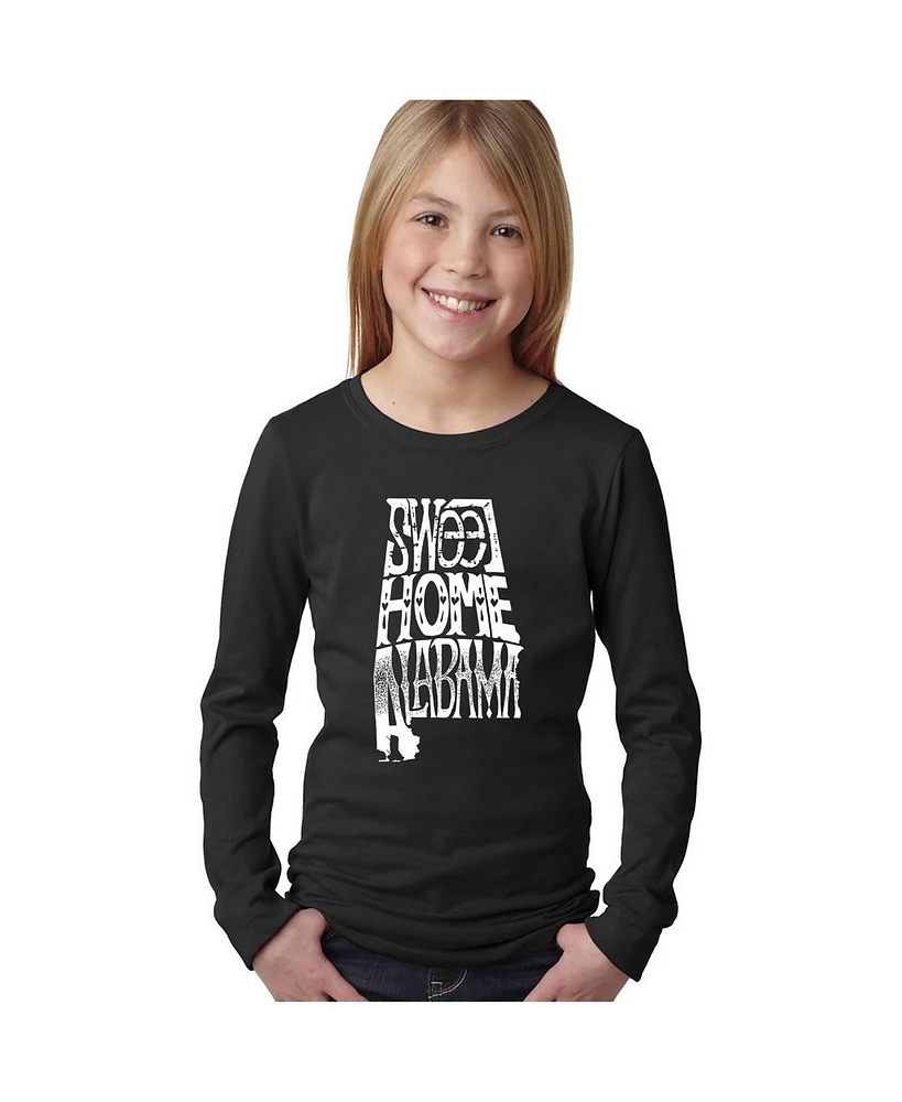 La Pop Art Girls Word Long Sleeve - Sweet Home Alabama