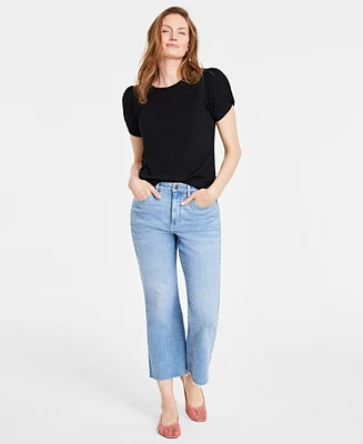 On 34th Women's Knot-Detail Puff-Sleeve Top, Created for Macy's