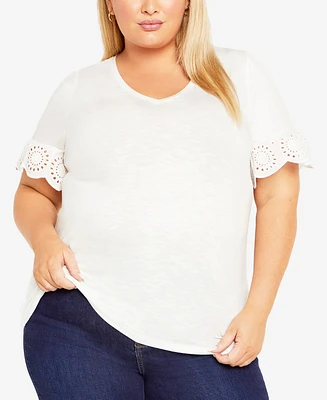 Avenue Plus Size Giselle V-neck Top