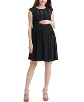 kimi + kai Maternity Lara Lace Trim Dress