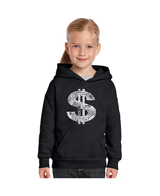 La Pop Art Girls Word Hooded Sweatshirt - Dollar Sign