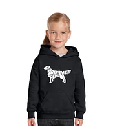 La Pop Art Girls Word Hooded Sweatshirt - Golden Retreiver