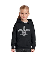 La Pop Art Girls Word Hooded Sweatshirt - Fleur De Lis Popular Louisiana Cities