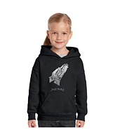 La Pop Art Girls Word Hooded Sweatshirt - Prayer Hands