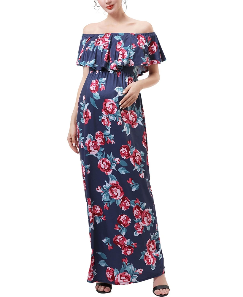 kimi + kai Maternity Floral Print Nursing Maxi Dress