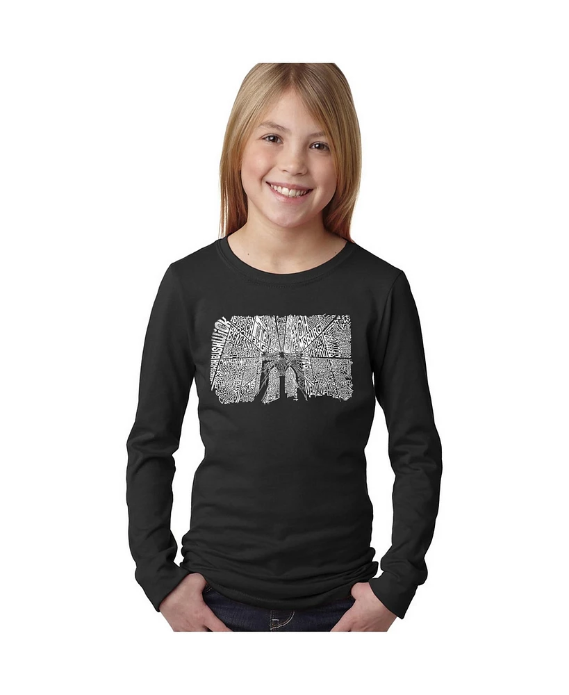 La Pop Art Girls Word Long Sleeve - Brooklyn Bridge