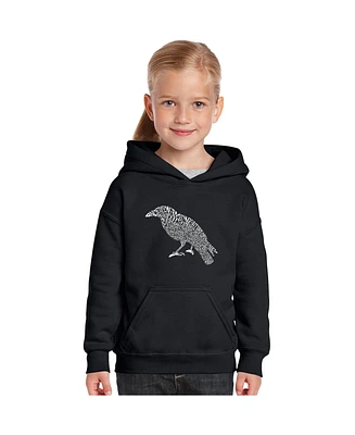 La Pop Art Girls Word Hooded Sweatshirt - Edgar Allen Poe's The Raven