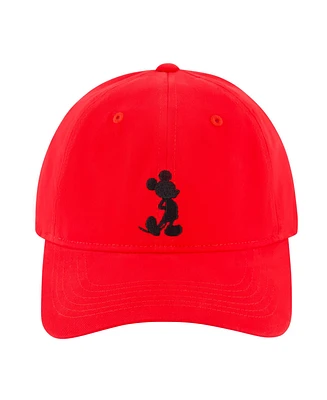 Disney Men's Mickey Dad Cap Brush Washed Cotton Twill Embroidery
